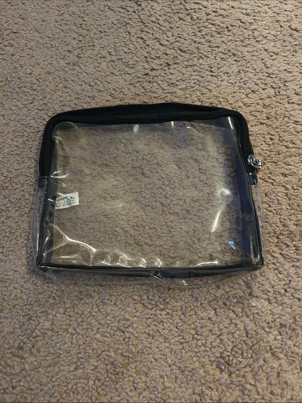 Clear PVC Makeup Bag with Black Trim